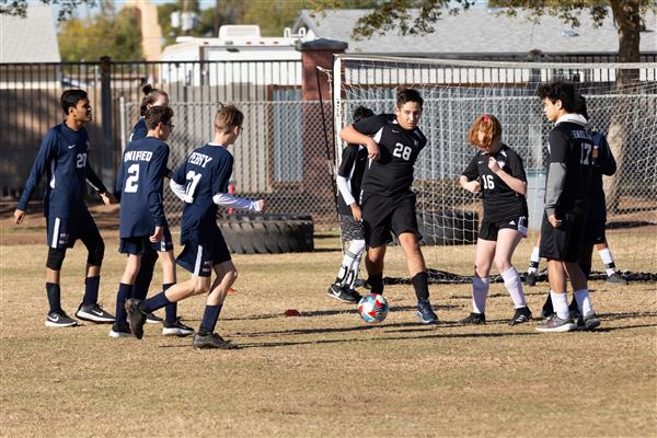 Students playing soccer during the 7th Annual Soccer Classic, Thursday, December 8, 2022.